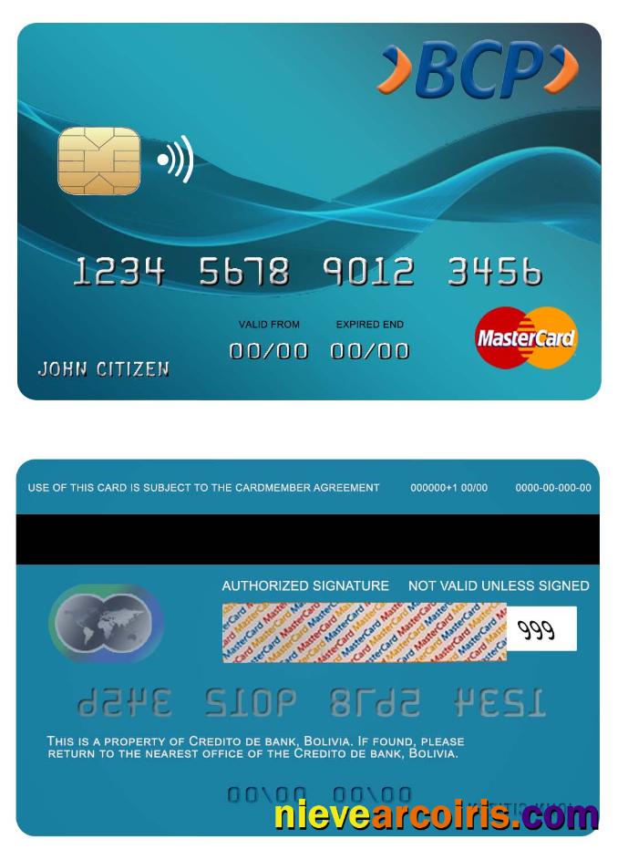 Bolovia Credito bank  mastercard